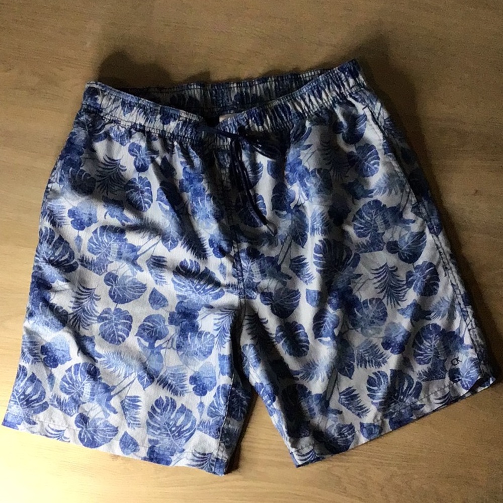 Calvin Klein Blue Board Shorts with Floral Print